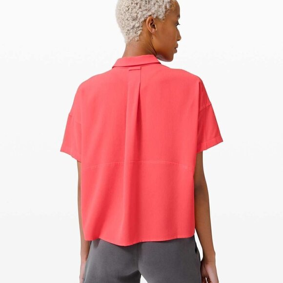 NWT Lululemon Full Day Ahead Short Sleeve Shirt Size 4 | Carnation Red - Picture 5 of 8